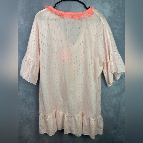 Lilly Pulitzer Kipper Cover-up Tunic Dress Tangelo neon clip Women's L/XL - Picture 9 of 12